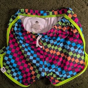 Colorful Checkered Swim Shorts